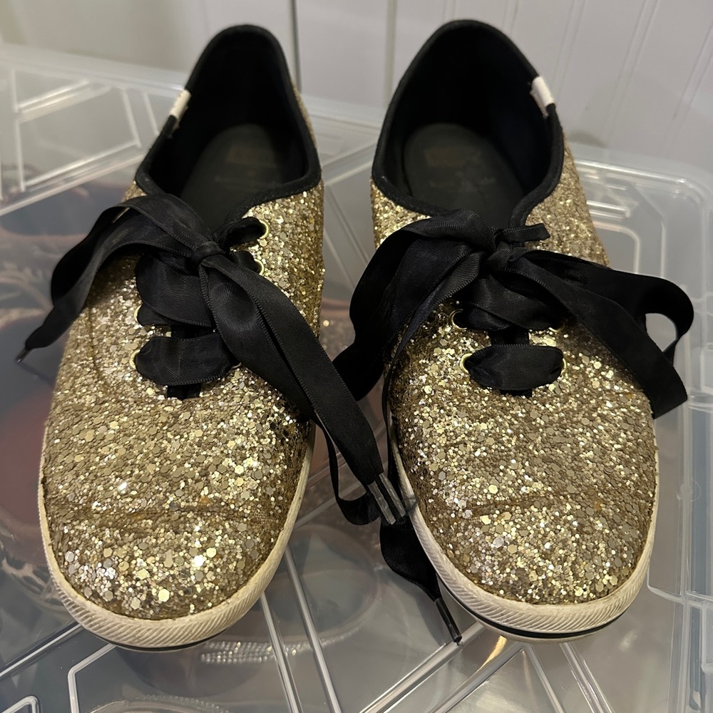 Kate Spade Black and Gold Sneakers